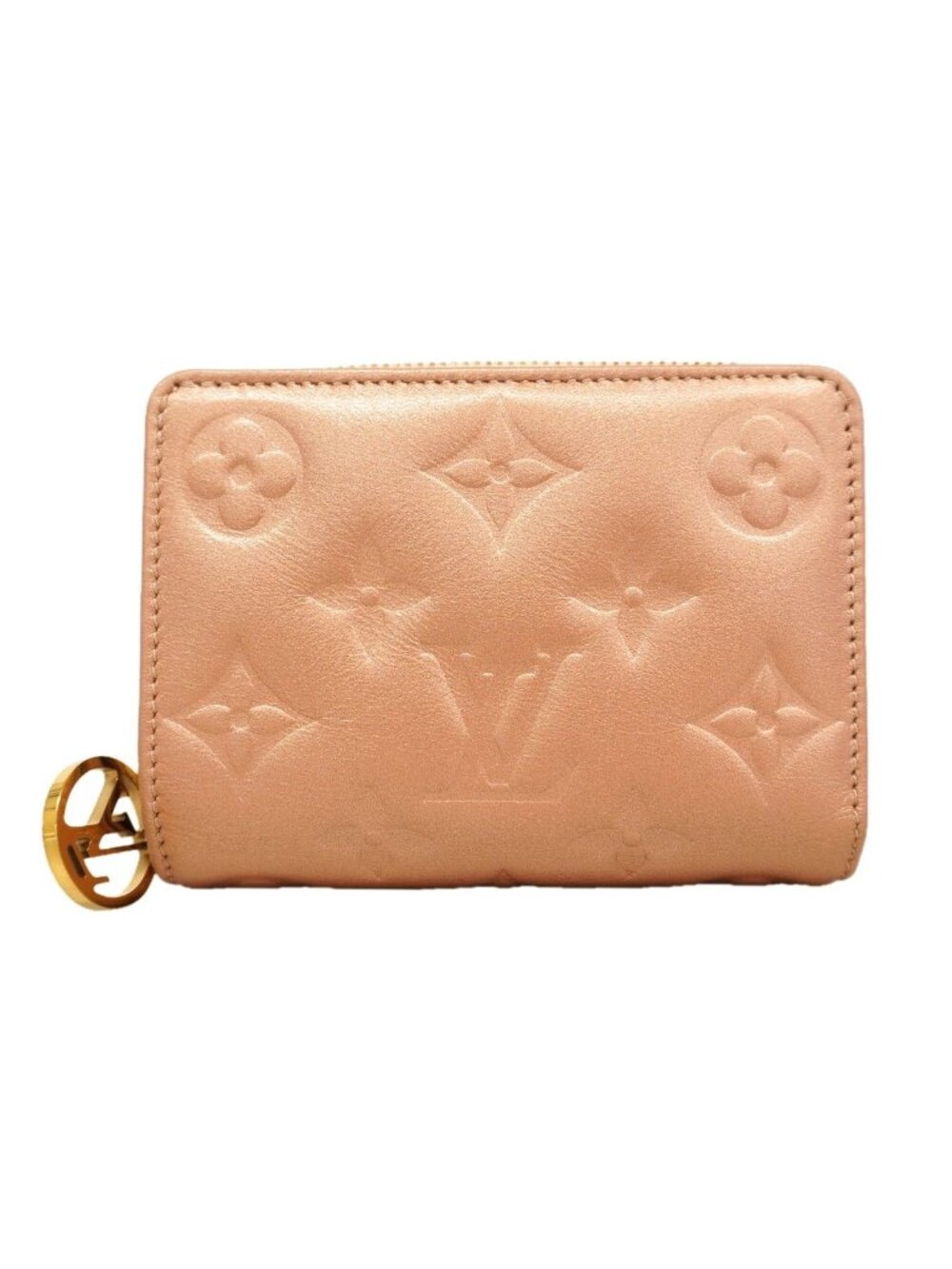 Louis Vuitton Wallet Monogram Embossed Portefeuille Lou Rose Gold
